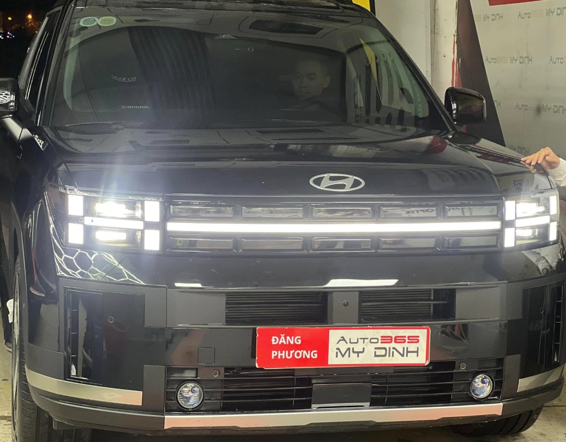 Santafe 2024 sau khi lắp thực tế bi gầm f10 turbo